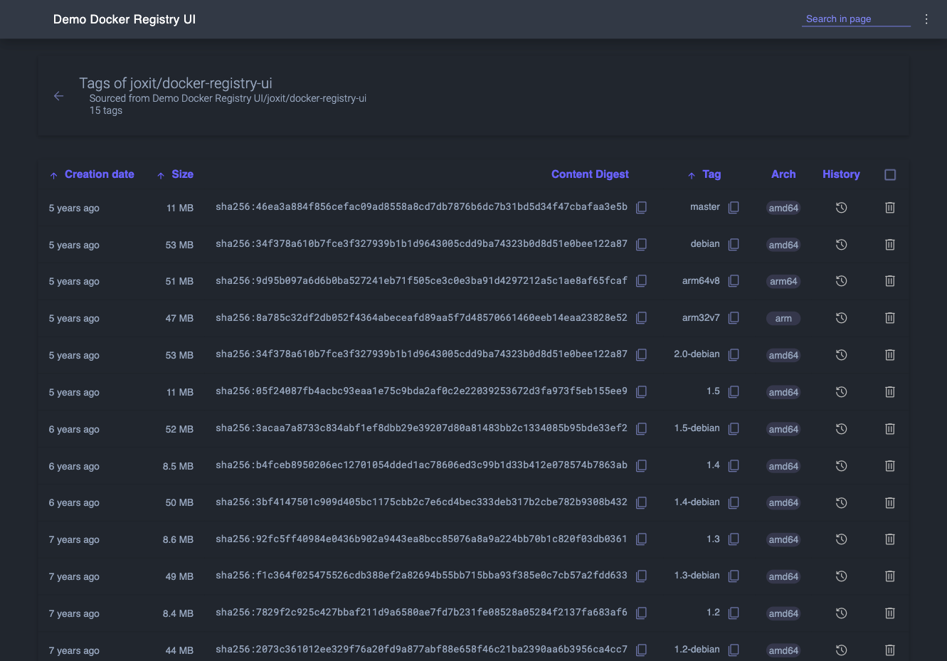 Docker Registry UI