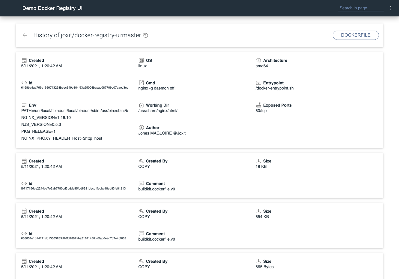 Docker Registry UI