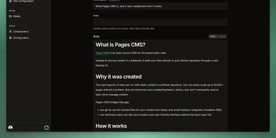 Pages CMS screenshot thumbnail
