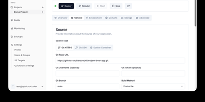 QuickStack screenshot thumbnail